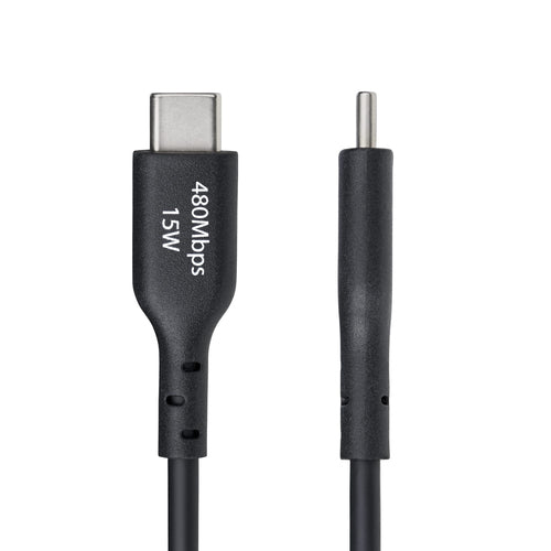StarTech.com 3ft (91cm) USB-A to USB-C Charging Cable, Charge & Sync, 3A, USB 2.0, TPE Jacket - Black USB Charging Cord