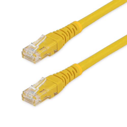 StarTech.com 15ft CAT6 Ethernet Cable - Yellow CAT 6 Gigabit Ethernet Wire -250MHz 100W PoE RJ45 UTP Molded Network/Patch Cord w/Strain Relief/ Individually Tested