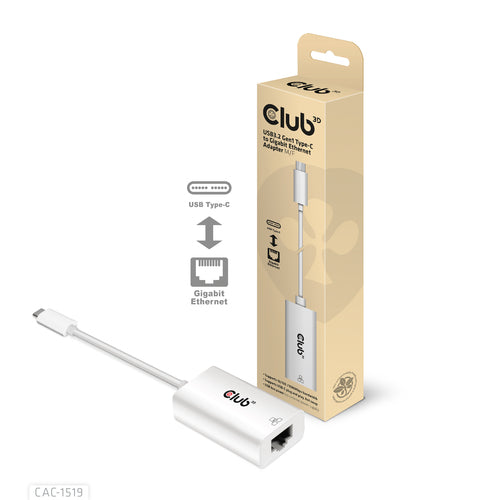 CLUB3D USB3.2 Gen1 Type-C to Gigabit Ethernet Adapter M/F