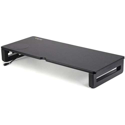 StarTech.com Monitor Riser Stand with Wireless Charging Pad - 15W Qi Charger (Fast Wireless Charge) - Height Adjustable Computer Monitor/Laptop Riser Stand for Desk w/ Phone/Tablet Charger
