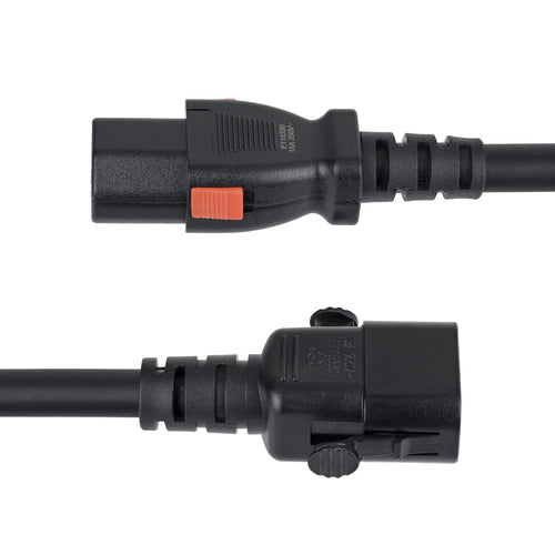 StarTech.com 6ft (1.8m) Heavy Duty Power Extension Cord, Locking C14 to Locking C13, PDU Power Cord, 15A 250V, 14AWG, AC Power Cable Extension, TAA Compliant, UL Listed