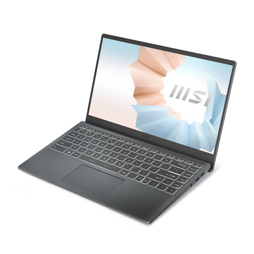 MSI Modern 14 B11SB-083 Intel® Core™ i7 i7-1165G7 Laptop 35.6 cm (14") Full HD 16 GB DDR4-SDRAM 1 TB SSD NVIDIA GeForce MX450 Wi-Fi 5 (802.11ac) Windows 10 Pro Grey