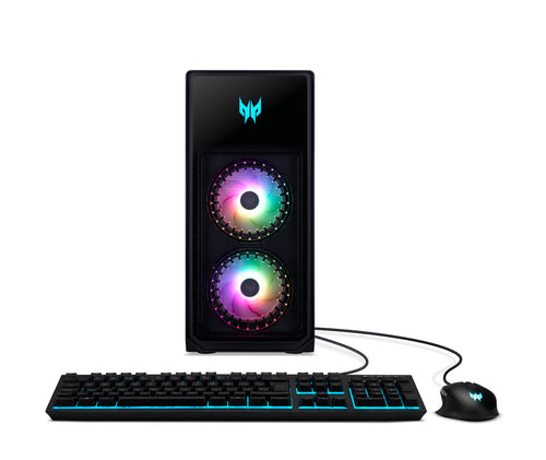 Acer Predator PO5-655 Intel® Core™ i7 i7-14700F 16 GB DDR5-SDRAM 2 TB HDD NVIDIA GeForce RTX 4070 Ti Windows 11 Pro Desktop PC Black