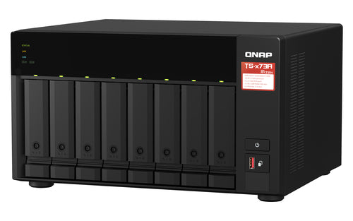 QNAP TS-873A NAS Tower Ryzen Embedded V1500B 8 GB DDR4 0 TB QuTS hero Black