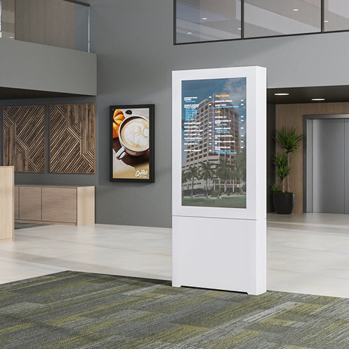 Chief Impact Floor Standing Back-to-Back Kiosk – Portrait 43” White