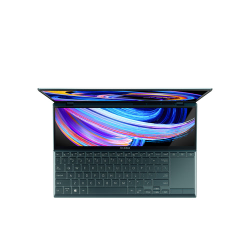 ASUS Zenbook Duo 14 UX482EGR-XB74T Intel® Core™ i7 i7-1195G7 Laptop 35.6 cm (14") Touchscreen Full HD 16 GB LPDDR4x-SDRAM 1 TB SSD NVIDIA GeForce MX450 Wi-Fi 6 (802.11ax) Windows 11 Pro Blue