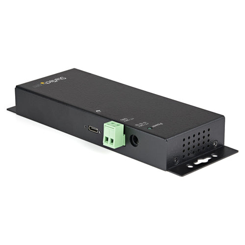 StarTech.com 4 Port USB C Hub 10Gbps - Metal Industrial USB Type-C Hub w/ 3xUSB-A & 1xUSB-C - ESD & Surge Protection - USB-C or USB-A Host - Self-Powered Mountable USB 3.2/3.1 Gen 2 Hub~4-Port USB C Hub 10Gbps - Metal Industrial USB Type-C Hub w/ 3xUSB-A