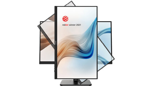 MSI Modern MD241P 23.8 Inch Monitor with Adjustable Stand, Full HD (1920 x 1080), 75Hz, IPS, 5ms, HDMI, DisplayPort, USB Type-C, Built-in Speakers, Anti-Glare, Anti-Flicker, Less Blue light, TÜV Certified, VESA, Kensington, Black,9S6-3PA59H-021