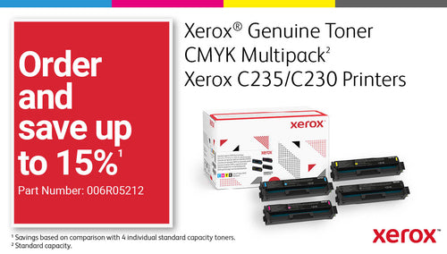 Xerox C235 A4 22ppm Wireless Copy/Print/Scan/Fax PS3 PCL5e/6 ADF 2 Trays Total 251 Sheets