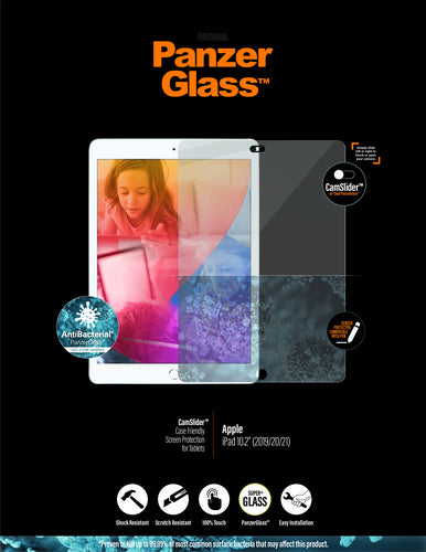 PanzerGlass ® CamSlider® Screen Protector iPad 10.2″ (2019-2021) Clear screen protector Apple 1 pc(s)