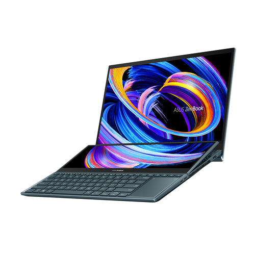 ASUS Zenbook Pro Duo 15 OLED UX582HS-XH99T Intel® Core™ i9 i9-11900H Laptop 39.6 cm (15.6") Touchscreen 4K Ultra HD 32 GB DDR4-SDRAM 1 TB SSD NVIDIA GeForce RTX 3080 Wi-Fi 6 (802.11ax) Windows 11 Pro Blue