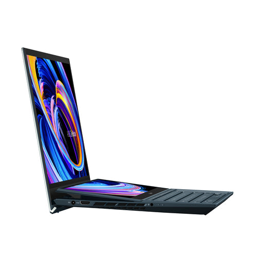 ASUS Zenbook Pro Duo 15 OLED UX582HS-XH99T Intel® Core™ i9 i9-11900H Laptop 39.6 cm (15.6") Touchscreen 4K Ultra HD 32 GB DDR4-SDRAM 1 TB SSD NVIDIA GeForce RTX 3080 Wi-Fi 6 (802.11ax) Windows 11 Pro Blue