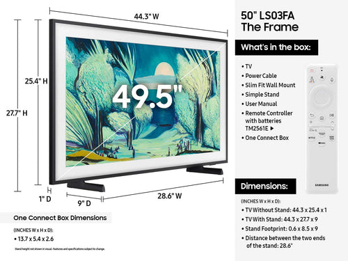 Samsung The Frame QN50LS03FAF 127 cm (50") 4K Ultra HD Smart TV Wi-Fi Black