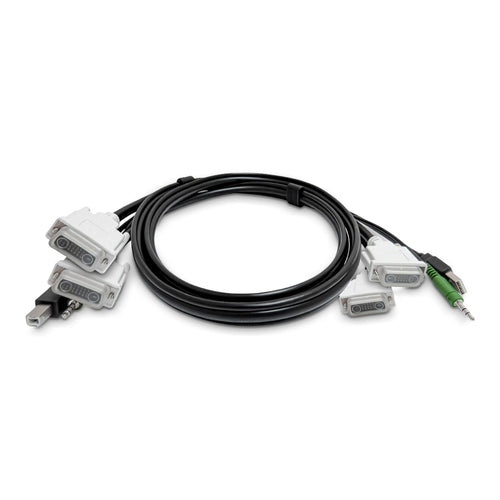 StarTech.com 10ft (3m) Dual-DVI KVM Cable, USB 2.0, 3.5mm Audio, Universally Compatible Combo Cable for KVM Switches, TAA Compliant