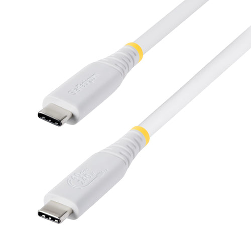 StarTech.com 1.5ft (45cm) USB4 Cable, 40Gbps, USB-IF Certified USB-C Cable, 240W PD, 8K 60Hz/4K 240Hz DP2.1 DP40, TPE Jacket, Thunderbolt 4 Compatible - White USB-C Cord