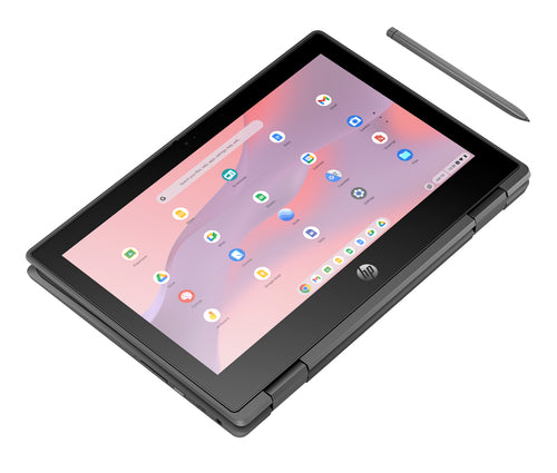 HP Fortis Flip G1i Intel® N N250 Chromebook 29.5 cm (11.6") Touchscreen HD 64 GB LPDDR5x-SDRAM 128 GB UFS Wi-Fi 6E (802.11ax) ChromeOS Black