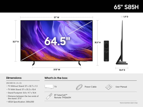 Samsung QN65S85HAEXZA TV 165.1 cm (65") 4K Ultra HD Smart TV Wi-Fi Black