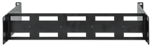 Intellinet Adjustable 19" Rackmount DIN Rail Kit, 2U, Chassis to Mount Top Hat DIN Rail Equipment in a 19 in. Rack, Adjustable Rail Depth of 48 to 174 mm, Aluminum, Black RAL 9005