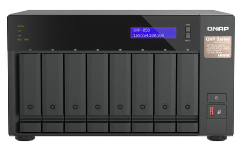 QNAP QVP-85B NAS/storage server Tower Intel® Core™ i5 32 GB DDR4 HDD QVR Pro Black