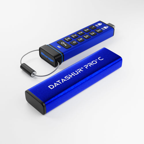 iStorage datAshur PRO+C 32GB | FIPS 140-3 Level 3 Certified | Secure USB Type-C drive | AES-XTS 256-bit Hardware Encryption | PIN protected | Type C-A adapter included