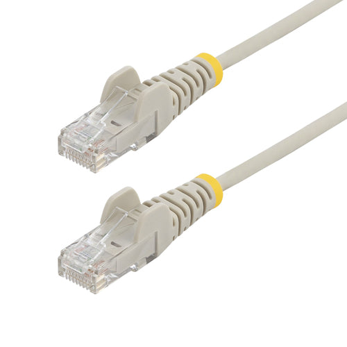 StarTech.com 5ft Gray Slim CAT6 Ethernet Cable, Snagless, 100W PoE, UTP, LSZH, 28AWG Pure Bare Copper Wire, Slim RJ45 Network Patch Cord w/Strain Reliefs, Individually Tested