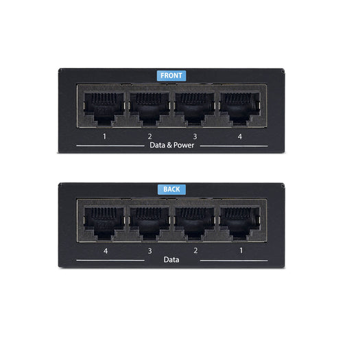 StarTech.com 4-Port Gigabit Midspan, PoE+ Injector, 802.3at and 802.3af, Wall-Mountable Power over Ethernet Midspan, Up to 30.8 Watts per port, Plug-and-Play, TAA