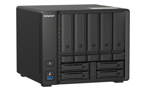 QNAP TS-h973AX NAS Tower Ryzen Embedded V1500B 8 GB DDR4 0 TB QuTS hero Black