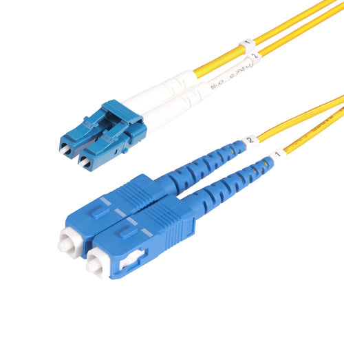 StarTech.com 15m (49.2ft) LC to SC (UPC) OS2 Single Mode Duplex Fiber Optic Cable, 9/125µm, 100G, Bend Insensitive, Low Insertion Loss - LSZH Fiber Jumper Cord