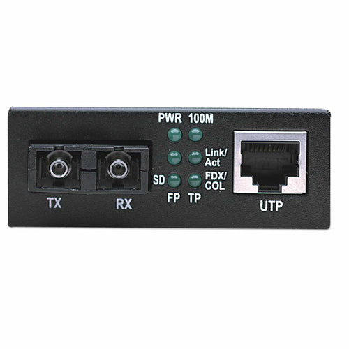 Intellinet Fast Ethernet Media Converter, 10/100Base-Tx to 100Base-Fx (SC) Multi-Mode, 2 km (1.24 mi)