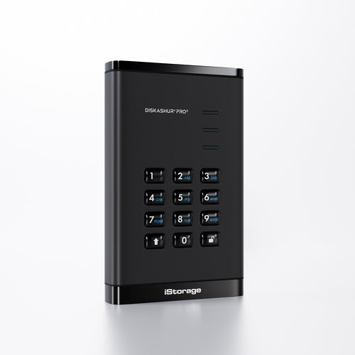 iStorage diskAshur PRO³ HDD 2TB | Secure Portable Hard Drive |FIPS 140-3 Level 3 compliant | AES-XTS 256-bit Hardware Encryption | PIN protected | OS & Platform Independent |GDPR, TAA Compliant|Brute force hack defence | Dust/Water Resistant