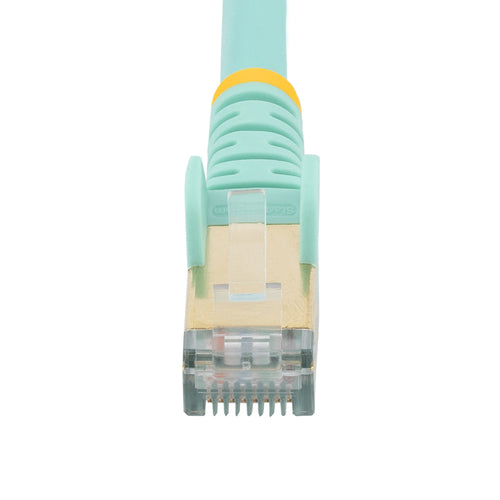 StarTech.com 15ft CAT6a Ethernet Cable - 10 Gigabit Shielded Snagless RJ45 100W PoE Patch Cord - 10GbE STP Network Cable w/Strain Relief - Aqua Individually Tested/Wiring is UL Certified/TIA