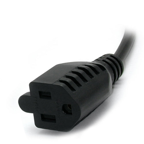 StarTech.com 1ft (30cm) Power Extension Cord, IEC 320 C14 to NEMA 5-15R, 10A 125V, 18AWG, Black Computer Power Extension Cord, AC Outlet Extension Cable for Power Supplies/PDUs/ Network Equipment, UL Listed