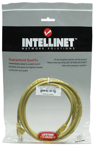 Intellinet Network Patch Cable, Cat5e, 15m, Yellow, CCA, U/UTP, PVC, RJ45, Gold Plated Contacts, Snagless, Booted, Lifetime Warranty