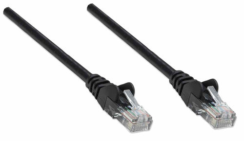 Intellinet Network Patch Cable, Cat5e, 15m, Black, CCA, U/UTP, PVC, RJ45, Gold Plated Contacts, Snagless, Booted, Lifetime Warranty