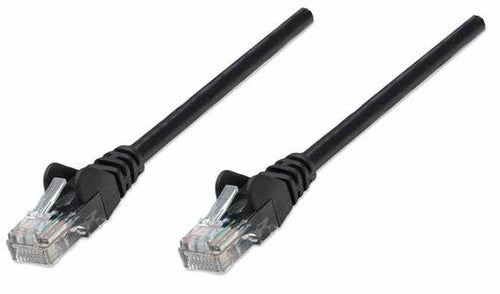Intellinet Network Patch Cable, Cat5e, 15m, Black, CCA, U/UTP, PVC, RJ45, Gold Plated Contacts, Snagless, Booted, Lifetime Warranty
