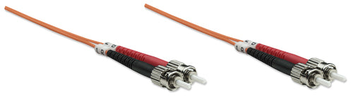 Intellinet Fiber Optic Patch Cable, OM1, ST/ST, 2m, Orange, Duplex, Multimode, 62.5/125 µm, LSZH, Fibre, Lifetime Warranty, Polybag