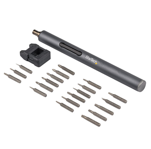 StarTech.com 20-Bit Electric Precision Screwdriver Set - Portable/Mini Battery Powered Bit Driver Kit for Electronic, Laptop, Computer, Tablet & Phone Repairs - Magnetic - Cordless