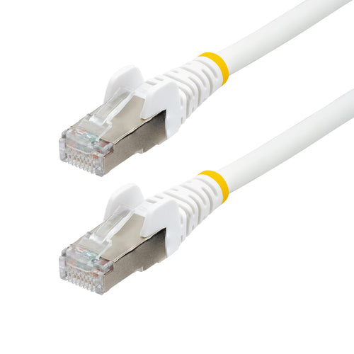 StarTech.com 50ft White CAT6a Ethernet Cable, Snagless RJ45, 10GbE, 100W PoE++, S/FTP, LSZH, 27AWG Pure Bare Copper Wire, 500MHz, Shielded Network Patch Cord w/Strain Reliefs, Individually Tested/ETL Verified