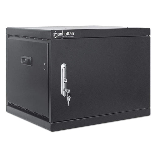 Manhattan Charging Cabinet/Cart via USB-C x16 Devices, Desktop (& Wall Mountable), Power Delivery 65W per port (1040W total), UVC Disinfecting LEDs, Suitable for Laptops (up to 15.6")/Tablets,Bays 380x30x280mm,Device charging cables not included, EU