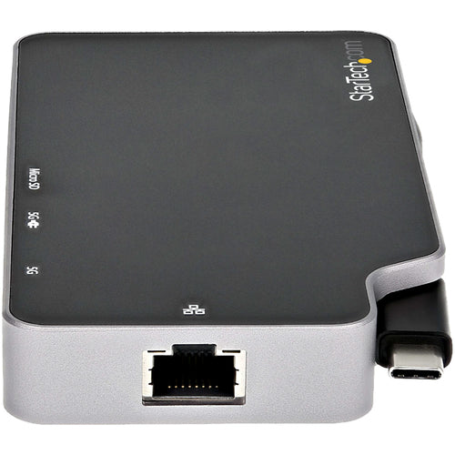 StarTech.com USB C Multiport Adapter - USB-C to 4K HDMI or VGA Video with 100W Power Delivery Pass-through, 2-Port 10Gbps USB Hub, MicroSD, GbE - USB 3.1 Gen 2 Type-C Mini/Travel Dock