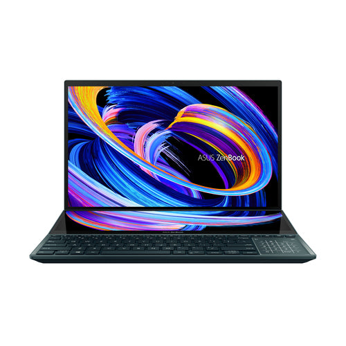 ASUS Zenbook Pro Duo 15 OLED UX582ZM-XS96T Intel® Core™ i9 i9-12900H Laptop 39.6 cm (15.6") Touchscreen Full HD 32 GB LPDDR5-SDRAM 1 TB SSD NVIDIA GeForce RTX 3060 Wi-Fi 6 (802.11ax) Windows 11 Pro Blue