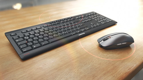 CHERRY Stream Desktop Recharge keyboard Mouse included Universal RF Wireless QWERTY Spanish Black