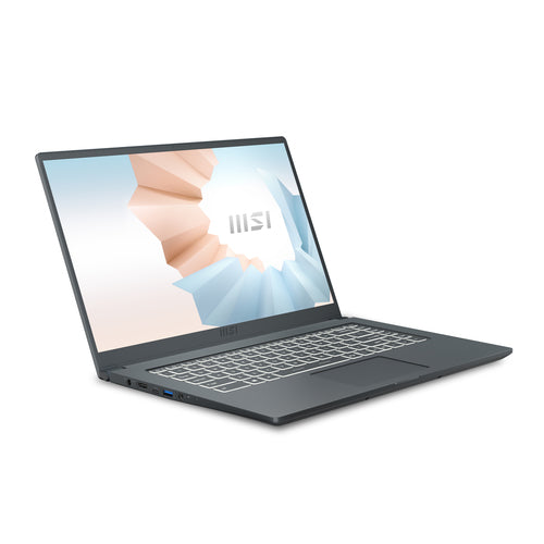 MSI Modern 15 A5M-072 AMD Ryzen™ 7 5700U Laptop 39.6 cm (15.6") Full HD 8 GB DDR4-SDRAM 256 GB SSD Wi-Fi 6 (802.11ax) Windows 10 Home Carbon, Grey