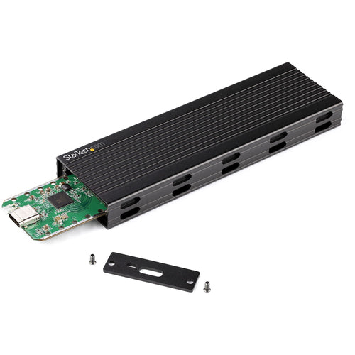 StarTech.com USB-C 10Gbps to M.2 NVMe or M.2 SATA SSD Enclosure - Portable External M.2 PCIe/SATA NGFF SSD Aluminum Case - USB Type-C & USB-A Host Cables - Supports 2230/2242/2260/2280