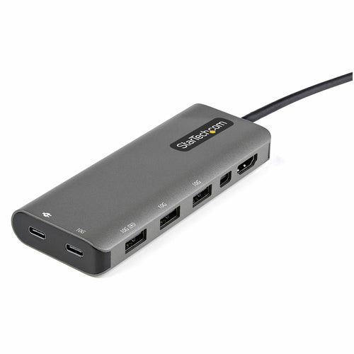 StarTech.com USB C Multiport Adapter - USB-C to HDMI or Mini DisplayPort 4K 60Hz, 100W Power Delivery Pass-Through, 4-Port 10Gbps USB Hub - USB Type-C Mini Dock - w/ 12" Attached Cable
