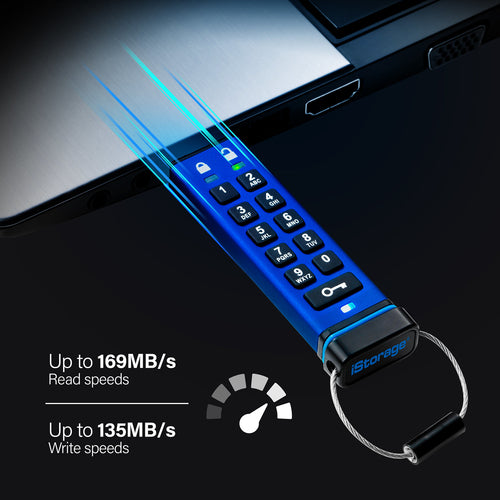 iStorage datAshur PRO 16 GB | Secure Flash Drive | FIPS 140-2 Level 3 Certified| NLNCSA DEP-V Certified | NATO Restricted Certified |AES-XTS 256-bit Hardware Encryption | PIN protected | Dust/Water Resistant