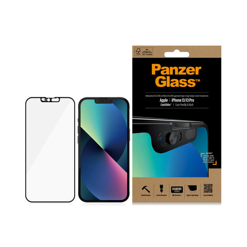 PanzerGlass ® CamSlider® Screen Protector Apple iPhone 13 | 13 Pro | Edge-to-Edge