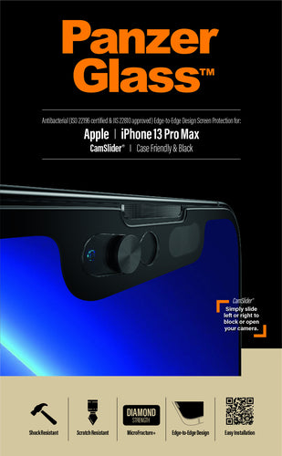 PanzerGlass ® CamSlider® Screen Protector Apple iPhone 13 Pro Max | Edge-to-Edge
