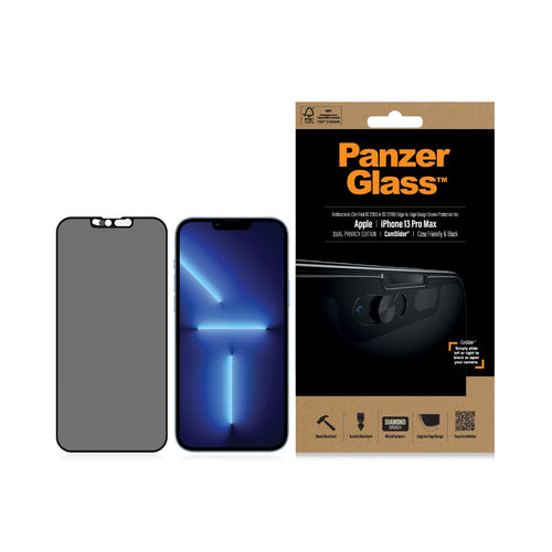 PanzerGlass ® CamSlider® Privacy Screen Protector iPhone 13 Pro Max | Edge-to-Edge Clear screen protector Apple 1 pc(s)