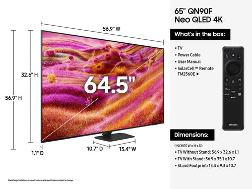 Samsung QN90F QN65QN90FAF 165.1 cm (65") 4K Ultra HD Smart TV Wi-Fi Black